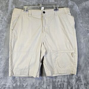Chaps Mens Light Beige Mens Chino Shorts 38 Pockets Preppy Casual Outdoors Beach